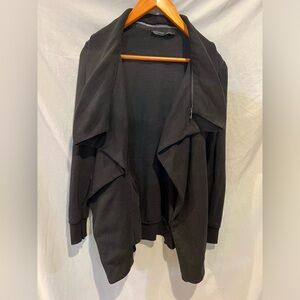 ALL SAINTS Dahlia Sweatshirt Cardigan Open Front Jacket XS Black